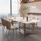 Table à manger rectangulaire en pierre moderne, base en métal pour salle à manger
