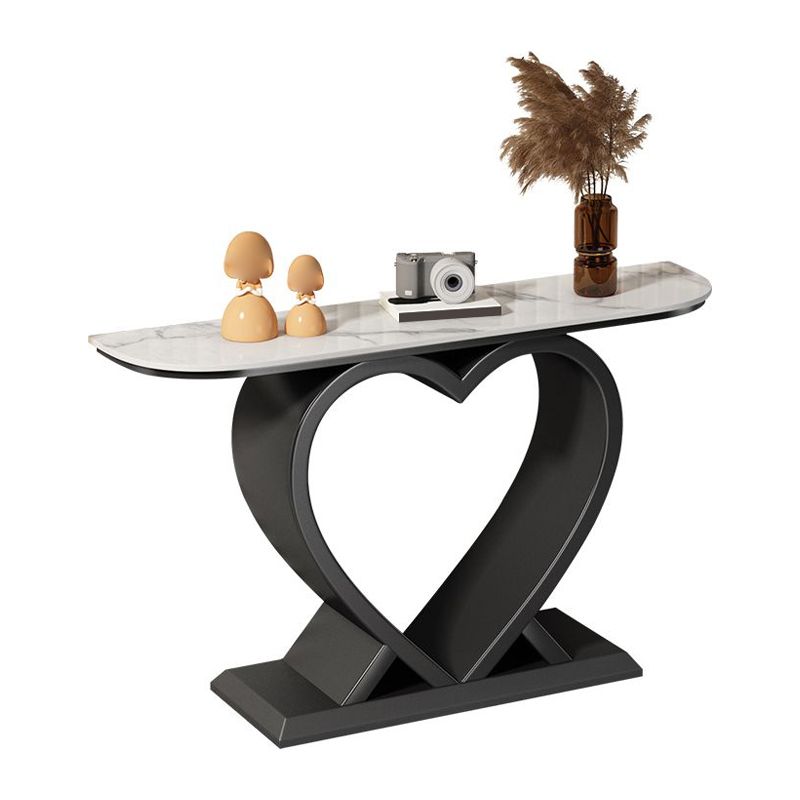 Table accent de console contemporaine Half Moon Table de la console finition antique