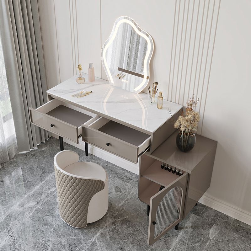 2 opbergladen make -up ijdelheid bureau tafel vast hout ijdelheid