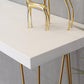 Glam Bar Table Set 1/2/5/9 Pieces Rectangle Bistro Set in White and Gold