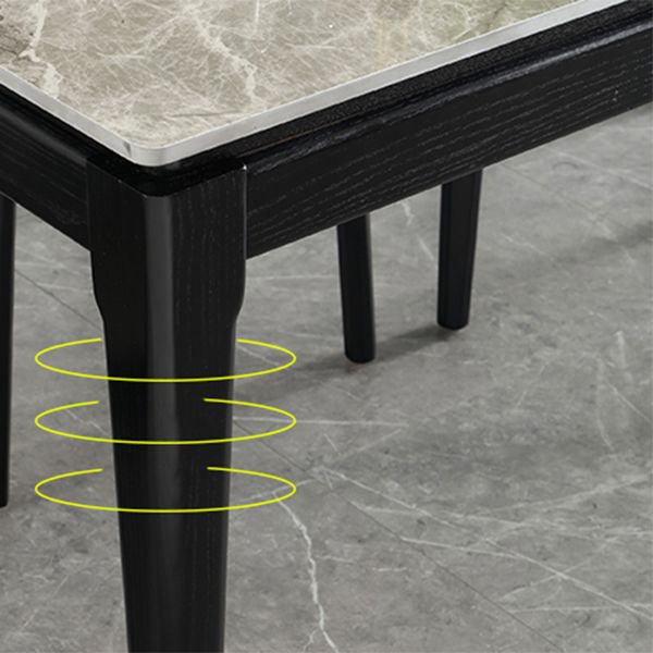 Rectangle 4 Legs Modern Dining Table Grey Tone Fixed Table of Sintered Stone Clearhalo 'Dining Tables & Seating' 'Dining Tables' 'dining_table' 'furn' 'furn_dining_table' 'Furniture' 'furniture_dining_table' 'Kitchen & Dining Furniture' 'kitchen' 'kitchen_dining_table' 1200x1200_11e3426e-6dfd-40f9-8a04-7b12dac0a388