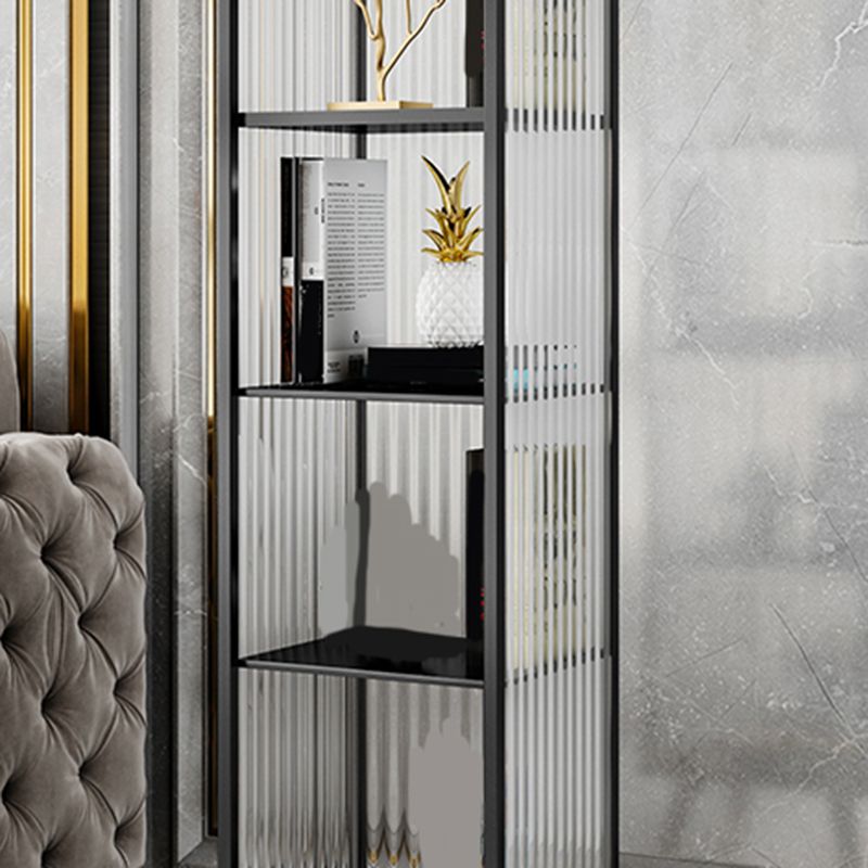 Modern Vertical Bookcase Metal Closed Storage Bookshelf for Bedroom