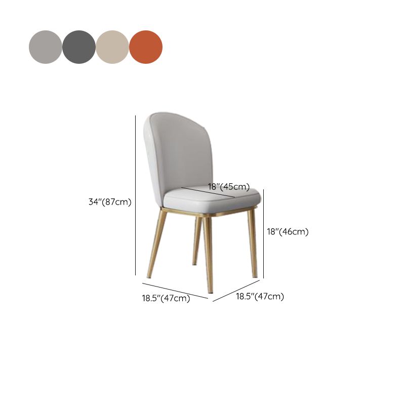 Silla auxiliar de cocina Glam, patas doradas, silla de comedor Parsons sin brazos