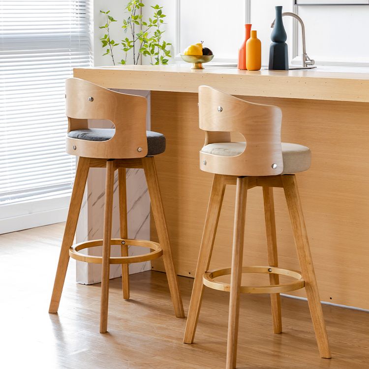 Scandinavia Style Bar-stool Wooden Legs Round Seat Barstool for Bar Kitchen Clearhalo 'Bar Furniture' 'Bar Stools' 'bar_stools' 'furn' 'furn_bar_stools' 'furniture_bar_stools' 'Kitchen & Dining Furniture' 'kitchen&dining_furn' 'kitchen' 'kitchen_furn' Furniture' 1200x1200_11e4bc92-f493-40ac-a3a3-39cffd8cbc98