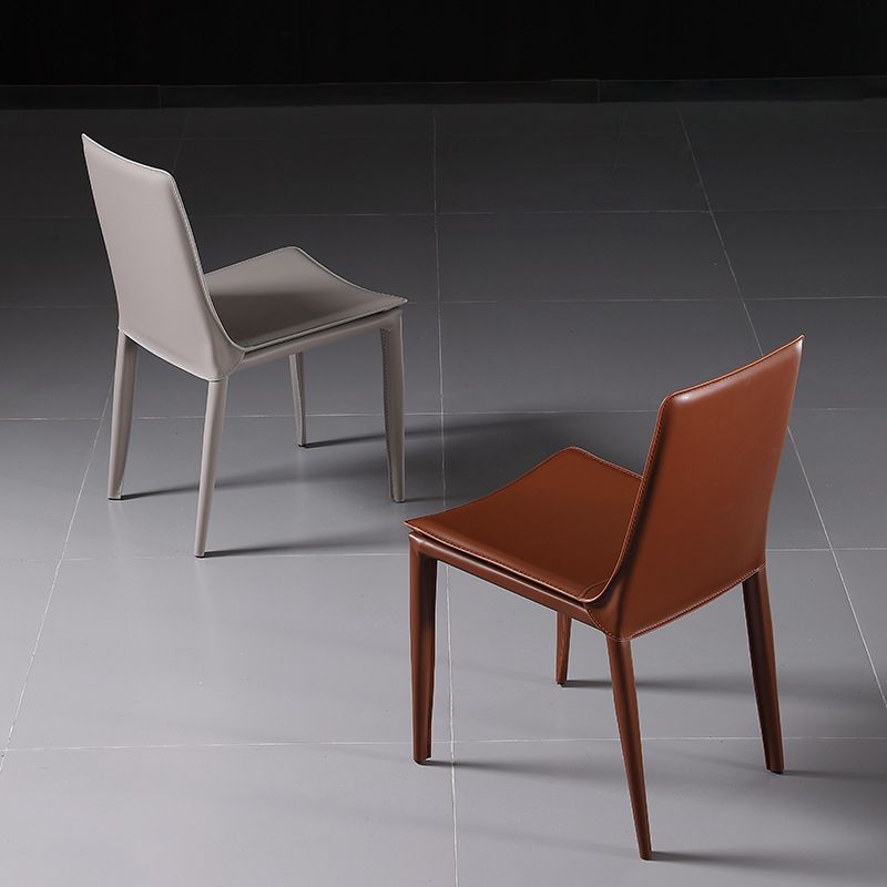 Modern Kitchen PU Leather Dining Side Chair Solid Back Dining Side Chair Clearhalo ' kitchen&dining_furn' 'Dining Chairs' 'Dining Tables & Seating' 'dining_chair' 'Furniture' 'furniture_dining_chair' 'Kitchen & Dining Furniture' 'kitchen' 1200x1200_11e6a1ea-f7b7-4c1f-8e20-29164bfdb747