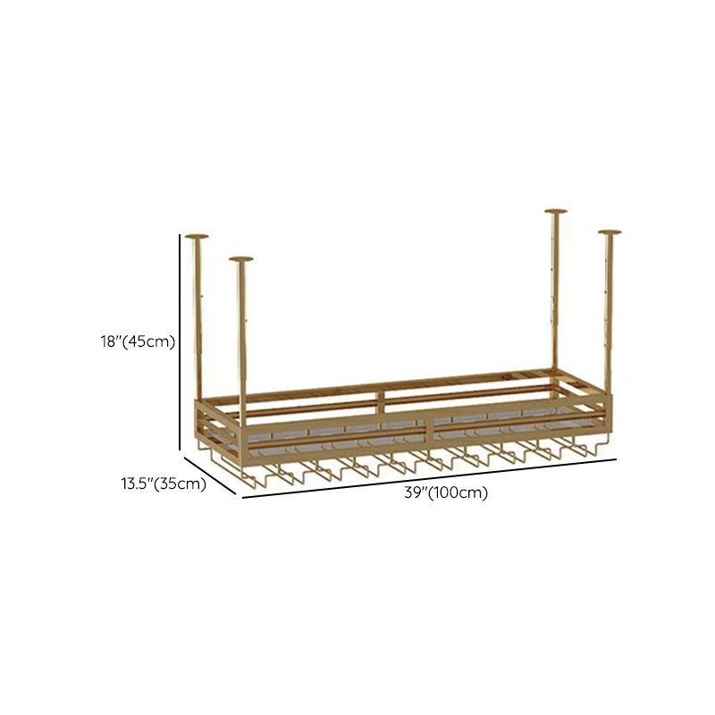 Soporte de vino de metal moderno botella de vino colgante y estante de vidrio para bar