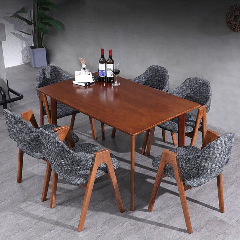 Scandinavian Rubberwood Open Arm Chair Upholstered Dining Chair with Wood Legs Clearhalo ' kitchen&dining_furn' 'Dining Chairs' 'Dining Tables & Seating' 'dining_chair' 'furn' 'furn_dining_chair' 'Furniture' 'furniture_dining_chair' 'Kitchen & Dining Furniture' 'kitchen' 1200x1200_11eb0a02-8956-499b-a7f8-671c440d1de2