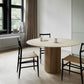 Round Solid Wood Dining Table Modern Brown-natural Furniture with Pedestal Base for Office