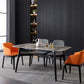 Industrial Rectangle Dining Table Gray Stone Top Table with Black Frame Clearhalo 'Dining Tables & Seating' 'Dining Tables' 'dining_table' 'furn' 'furn_dining_table' 'Furniture' 'Kitchen & Dining Furniture' 1200x1200_11eea4e0-64a6-489f-9c44-7c32c77e21be