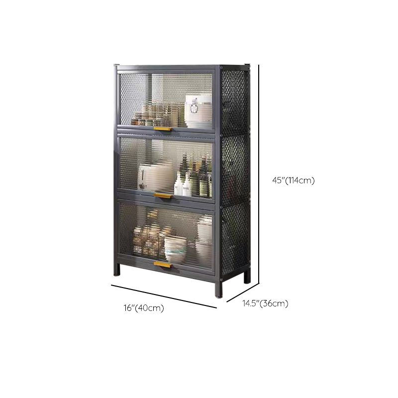 Serveur de restauration en métal et en plastique serveur de buffet noir contemporain