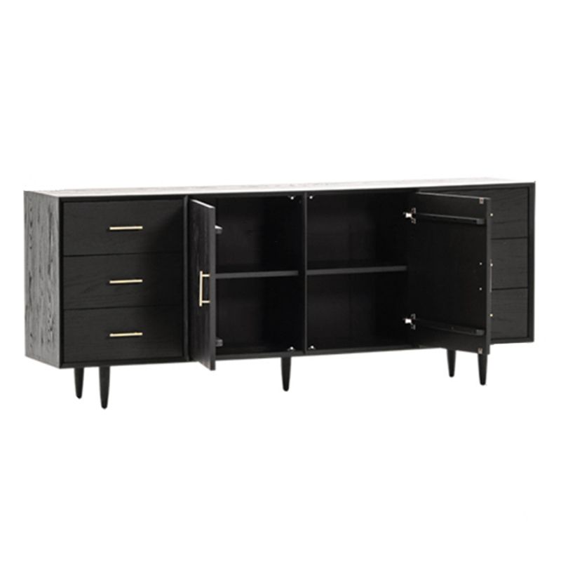 Black Buffet Server with Drawers Pine Solid Wood Dining Server Clearhalo 'buffet_sideboard' 'Buffets & Sideboards' 'furn' 'furn_buffet_sideboard' 'Furniture' 'Kitchen & Dining Furniture' 1200x1200_11f0c7c7-fa39-4194-8959-b5c9de828d6b