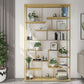 Geometric Metal Shelf Bookcase Glam Vertical Open Book Shelf Clearhalo 'Bookcases' 'furn' 'furn_bookcases' 'Furniture' 'Office Furniture' 1200x1200_11f1751d-c916-4f17-aa65-627799dfc7eb
