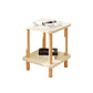 Modern Rectangular Corner Table Double Tier Wood Side End Table