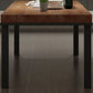Mesa marrón industrial para mesa de comedor de restaurantes con black metal 4 patas