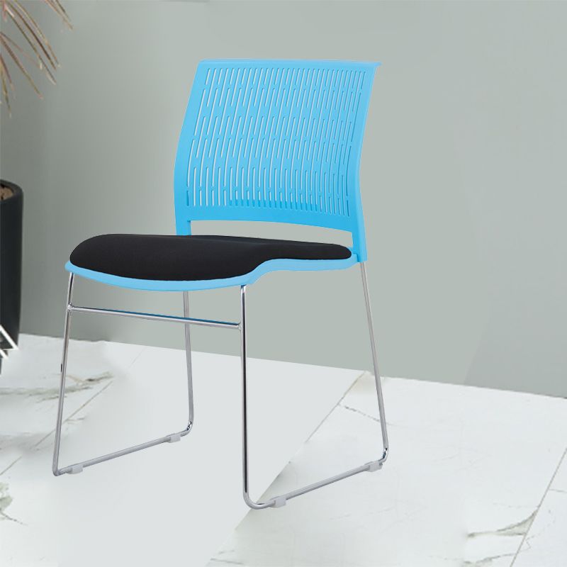 Chaise de bureau moderne, chaise d'ordinateur en plastique, sans accoudoirs, à dossier moyen