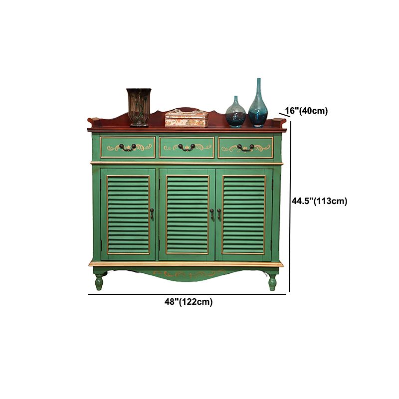 Industrial Rectangle Accent Cabinet with Solid Wood Bun Feet