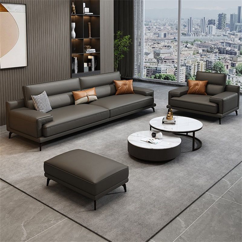 Guida pelle stazionaria resistente al soggiorno divano grigio