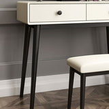 Vanité blanche contemporaine Tableau 29.53 "H Vanité Ensemble avec tabouret et miroir