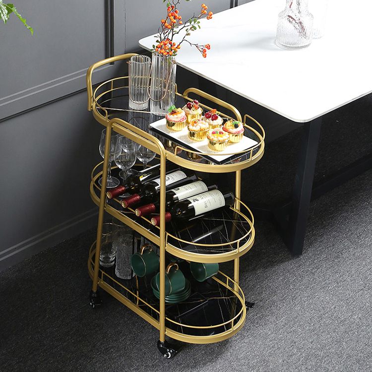Contemporary Style Rolling Prep Table Stone Prep Table for Kitchen