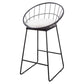 Glam Bucket Bar-stool Upholstered Footrest Low Back Shop Counter & Bar Stool