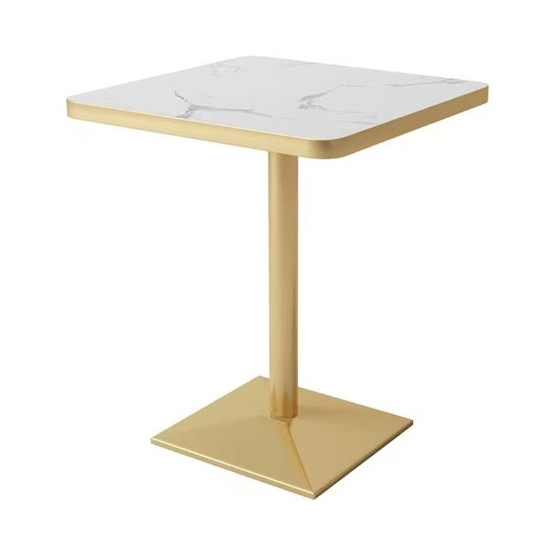 Industrial White Table for Restaurant Dining Table with Metal Base in Gold Clearhalo ' dining_table' 'Dining Tables & Seating' 'Dining Tables' 'furn' 'furn_dining_table' 'Furniture' 'furniture_dining_table' 'Kitchen & Dining Furniture' 'kitchen&dining_furn' 'kitchen' 'kitchen_dining_table' 1200x1200_11f6f294-4d73-4dcc-8462-952c0c9ba59a