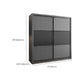 Modern Sliding Door Wardrobe for Bedroom Gray Manufactured Wood Cabinet