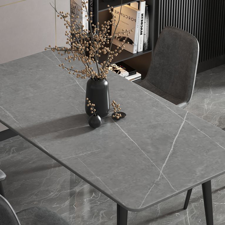 Stone Top Dining Table Industrial 4 Legs  Dining Table for Dining Room
