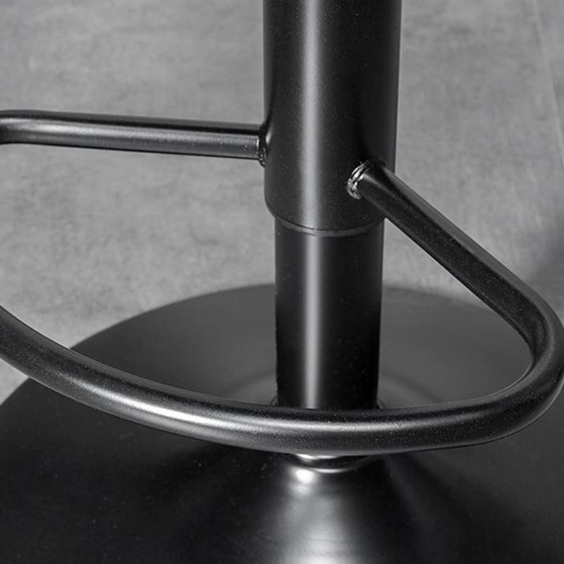 Leather Adjustable Height Stool Scandinavian Stool with Metal Base Clearhalo 'Bar Furniture' 'Bar Stools' 'bar_stools' 'furn' 'furn_bar_stools' 'Furniture' 'Kitchen & Dining Furniture' 1200x1200_11f8db89-5181-4d06-b3e7-071ebd881e58