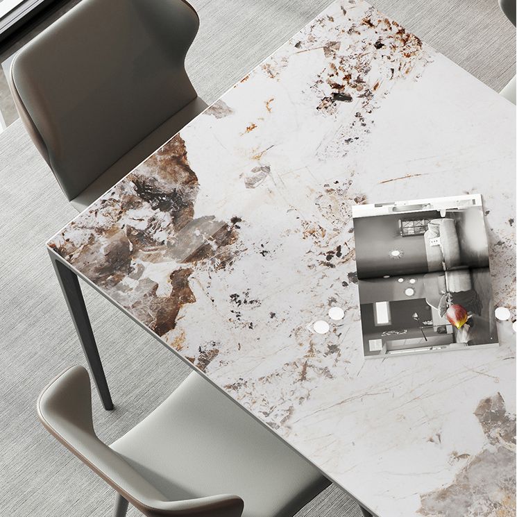 Mesa de comedor de piedra sinterizada para la mesa de cocina moderna del restaurante con 4 patas