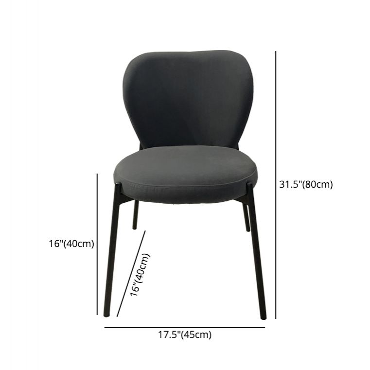Scandinavian Style Dining Fabric Side Chair Solid Back Armless Chair for Home Use Clearhalo ' kitchen&dining_furn' 'Dining Chairs' 'Dining Tables & Seating' 'dining_chair' 'furn' 'furn_dining_chair' 'Furniture' 'furniture_dining_chair' 'Kitchen & Dining Furniture' 'kitchen' 1200x1200_11fbdfbd-5ca4-4bb5-a1ef-c88d3ed979eb