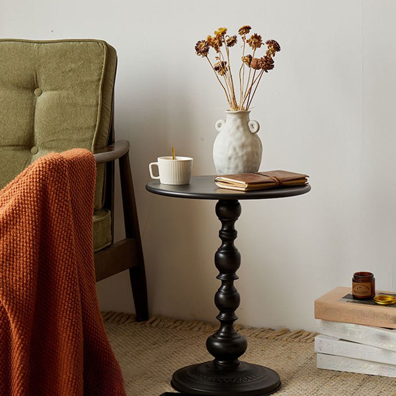 20.5" Tall Metal Pedestal End Table Round Accent Side Table in Black/White Clearhalo 'Coffee & Accent Tables' 'End & Side Tables' 'end_side_tables' 'furn' 'furn_end_side_tables' 'Furniture' 'Living Room Furniture' 1200x1200_11fd307c-1960-40e8-b588-add5c455961d