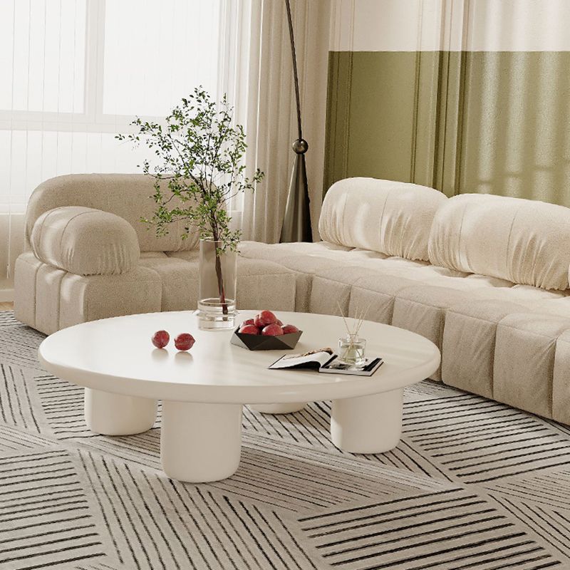 Solid Wood 4 Legs Coffee Table Round Modern Minimalist Coffee Table Clearhalo 'Coffee & Accent Tables' 'Coffee Tables' 'coffee_tables' 'furn' 'furn_coffee_tables' 'Furniture' 'Living Room Furniture' 1200x1200_11fe9992-4a9c-4d6f-a27c-594e405bbc96