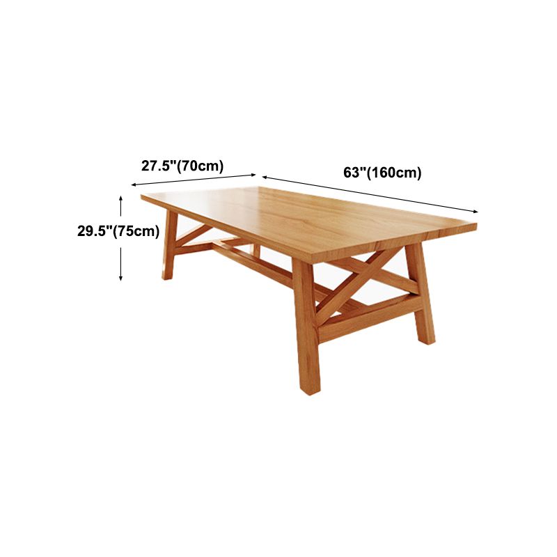 Modern Style Dining Table Solid Wood Rectangle Trestle Table for Home Clearhalo 'Dining Tables & Seating' 'Dining Tables' 'dining_table' 'furn' 'furn_dining_table' 'Furniture' 'Kitchen & Dining Furniture' 1200x1200_11fec831-bff9-494c-ac20-7fb2762d8853