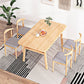 Mesa de comedor rectangular de madera de estilo nórdico con patas de metal