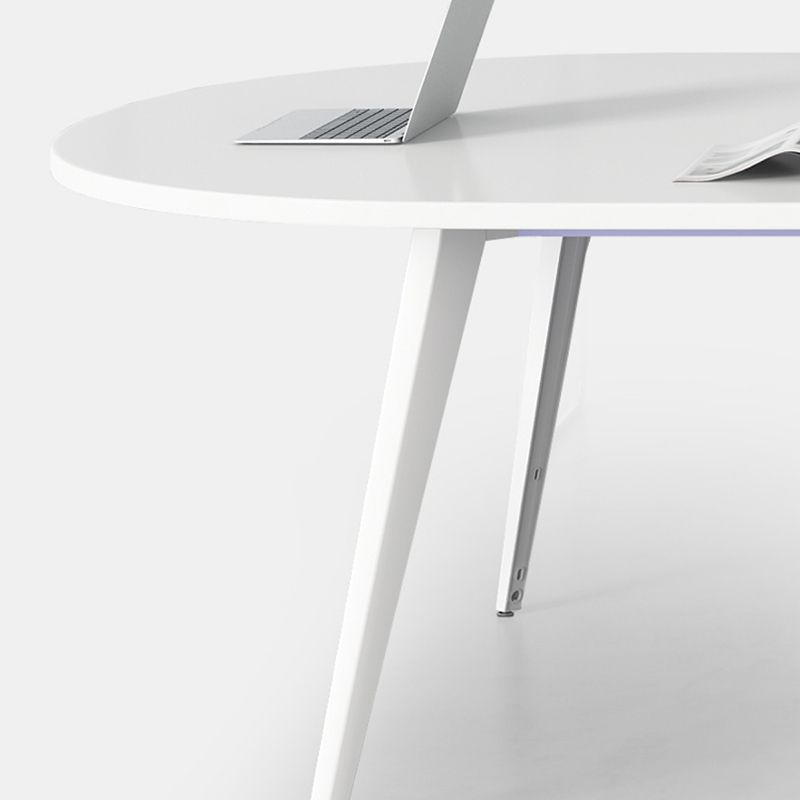 Contemporary Wooden Writing Desk White Oval Office Desk for Office Clearhalo 'furn' 'furn_office_desk' 'Furniture' 'Office Desks' 'Office Furniture' 'office_desk' 1200x1200_11ffb799-729d-4c6d-afd3-6bea0ee9c022