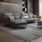 Modern Sofa & Chaise 4-seat Faux Leather Flared Arm Sectional