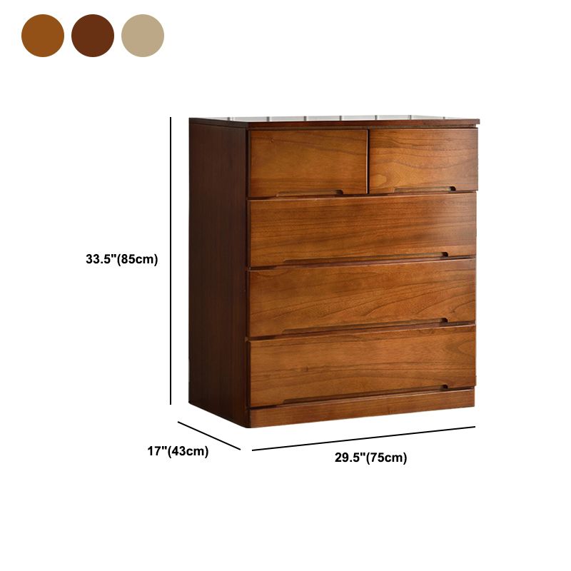 Brown Solid Wood Accent Chest with Drawers 16.92" Wide Contemporary Chest