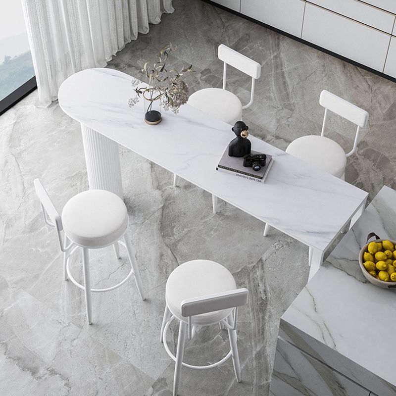 Industrial Stone Pub Dining Set 1/5 Pieces Counter Table with Upholstered Stools Clearhalo 'Bar Furniture' 'furn' 'furn_home_bar_bar_sets' 'Furniture' 'Home Bars & Bar Sets' 'home_bar_bar_sets' 'Kitchen & Dining Furniture' 1200x1200_1200810d-339e-4f5a-b15b-41411ab253c0