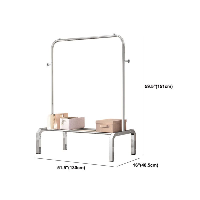 Industrielle Edelstahlhalle Hang Hängende Schienen untere Regal und 2 Haken Kleiderbügel
