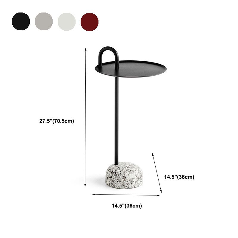 27 "H x 14" W x 14 "D Tavolo laterale rotondo in acciaio della metà secolo Tabella dell'estremità del piedistallo