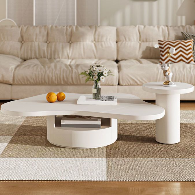 Abstract Coffee Table Wood Geometric Coffee Coffee or End Table with Drawer Clearhalo 'Coffee & Accent Tables' 'Coffee Tables' 'coffee_tables' 'furn' 'furn_coffee_tables' 'Furniture' 'Living Room Furniture' 1200x1200_120471df-665e-4b14-8ef1-add713558306