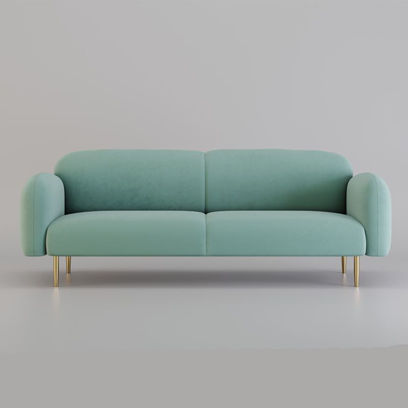 Modern Style Round Armrest Sponge/latex Cushion Pink/white/Hussey/green Fabric Sofa Clearhalo 'furn' 'furn_sofas' 'Furniture' 'furniture_sofas' 'kitchen' 'kitchen_sofas' 'Living Room Furniture' 'Sofa' 'sofas' 1200x1200_12054315-15e7-4629-b4da-4b6e778908ae