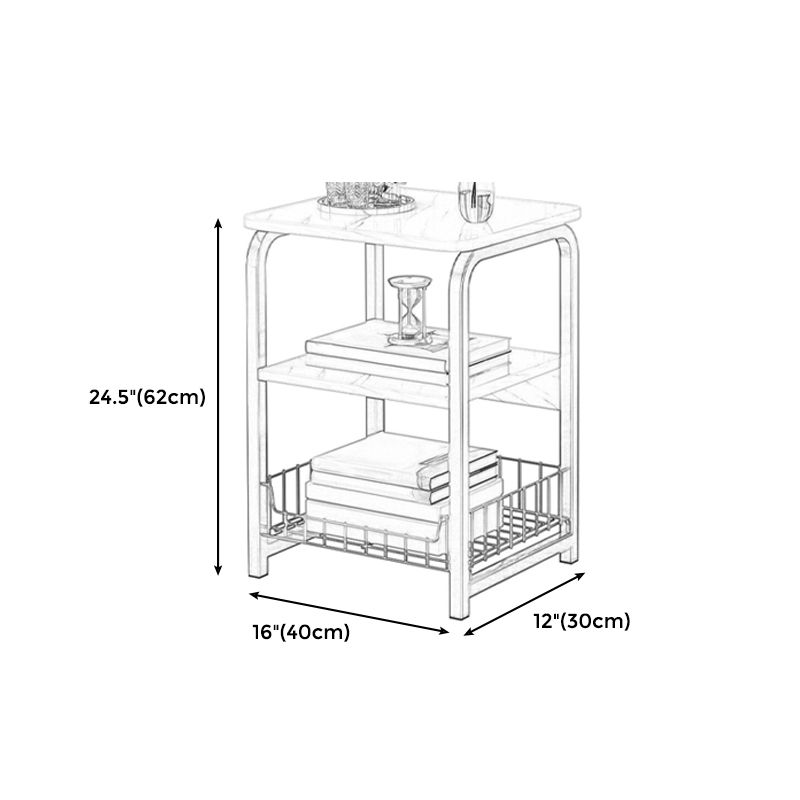 Modern Farmhouse Rectangular Wood Side End Table with Four Metal Legs Clearhalo 'Coffee & Accent Tables' 'End & Side Tables' 'end_side_tables' 'furn' 'furn_end_side_tables' 'Furniture' 'Living Room Furniture' 1200x1200_120979c9-ed23-4445-bd2f-6b3e41c66e47