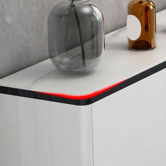 Scheda laterale per scaffalature regolabili in legno glam con armadi e cassetti