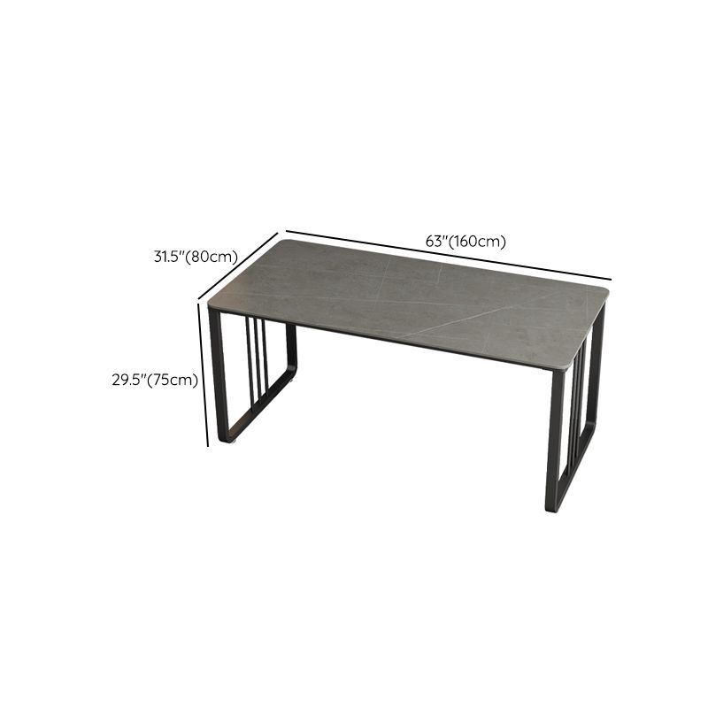 Rectangular Shaped Office Desk 2 Legs Writing Desk in Grey/White for Office Clearhalo 'furn' 'furn_office_desk' 'Furniture' 'Office Desks' 'Office Furniture' 'office_desk' 1200x1200_1209e647-108a-4151-b79a-ad683510426c