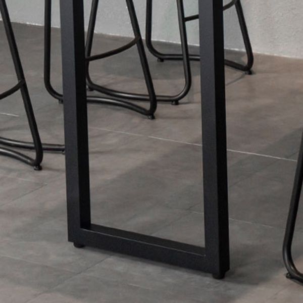 Rectangle de bar à bois massif rectangle Ensemble de table de comptoir 1/7 pièces avec tabourets sans dos