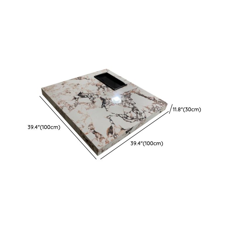 Glam Square Slate Coffee Table Stainless Steel Sled Cocktail Table Clearhalo 'Coffee & Accent Tables' 'Coffee Tables' 'coffee_tables' 'furn' 'furn_coffee_tables' 'Furniture' 'Living Room Furniture' 1200x1200_120a21a6-e273-40ff-8879-a836510fb97c