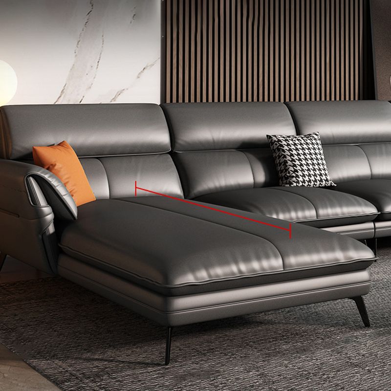 Contemporary Genuine Leather Living Room Pillow Top Arm Seating Clearhalo 'furn' 'furn_sectionals' 'Furniture' 'Living Room Furniture' 'Sectionals' 1200x1200_120aa7af-cb44-4ec2-8a35-ad9d63528635