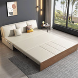 モダンスタイル29.52 "Hフェイクレザーアームレスソファベッドとストレージ