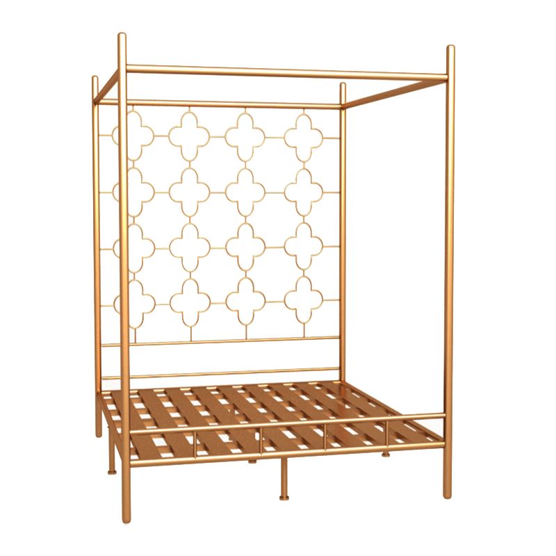 Metal Four Poster Bed con cabecera de marco abierto, cama estándar glamorosa